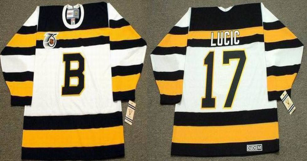 2019 Men Boston Bruins #17 Lucic White CCM NHL jerseys->boston bruins->NHL Jersey